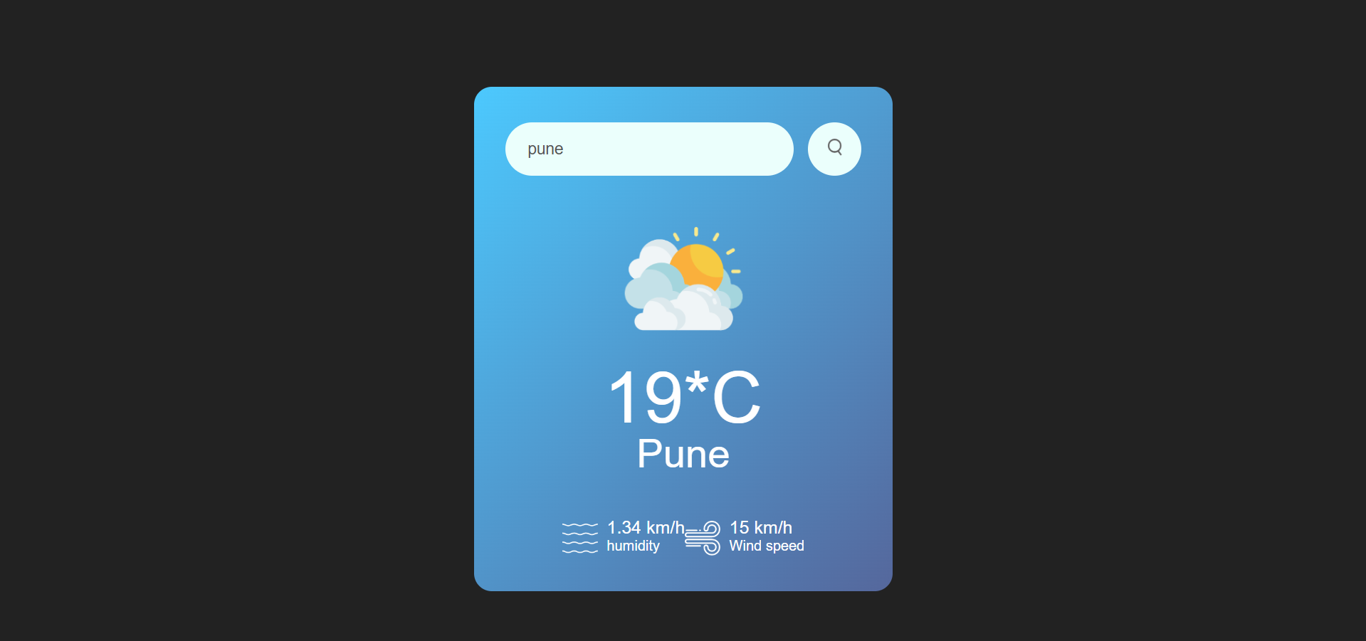 Real-time weather application with city search